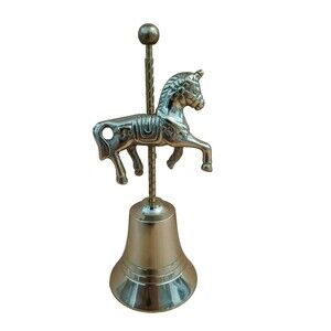 Brass Carousel Horse Bell Decoration Vintage Animal Lovers Gift Idea
